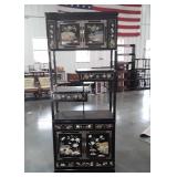 Asian Themed Curio 2pc Hutch, top with double