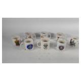 Group of coffee mugs, John Deere, White House