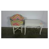 2 pc lot: Vanity Swivel chair and vinyl bench