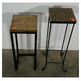 Two lightweight plant stands, tallest is 26"