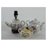 Decorative teapots, includes lamp, teapot with