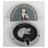 Dog themed home decor, includes metal ash tray
