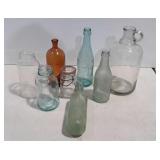 Bottle collection, includes round bottom bottle,