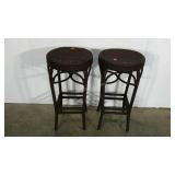 Pair of stools, 31" tall, wrapped and woven cover