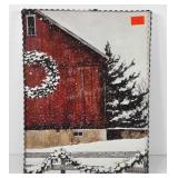 Barn picture with corrugated metal frame, 12x16
