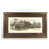 Fraunces Tavern print, framed and matted, by