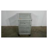 Wire mesh storage drawer tower, 23" tall