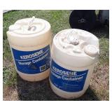 Two Plastic 5 gallon Kerosene containers
