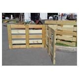 Two pine board panel Sections, made from decking