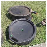 Two Oil Drain Containers
