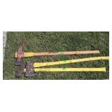 3 tools, mattock, sledge Hammer, axe