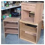 Three pc Laminated Furniture lot. Nightstand, and