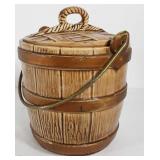 Bucket style cookie jar with handle, hairline
