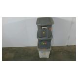 Group of three 10 gallon totes, need cleaned