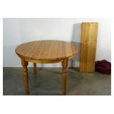 Round table, 45" diameter with two 14" leaves,
