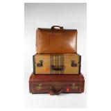 Stack of vintage luggage, age condition as