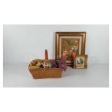 Home decor, includes two framed paintings, both