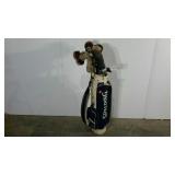 Spalding golf bag and clubs