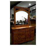Dresser with mirror, wood-look