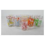 Glassware, eleven Archie Comics juice glasses,