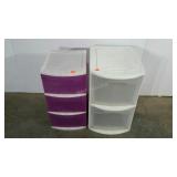 Two plastic storage towers, 5 bins total, seller