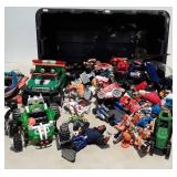 Tote full of toys, cars, action figures,