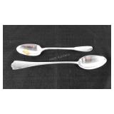Two silverplated serving spoons