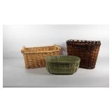 Baskets, one with handles, one with plastic liner