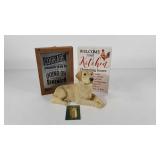 Home decor, two wooden signs 7x10, Sandicast dog