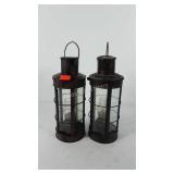 Two coach lantern lamps, 12"