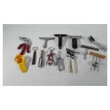 Kitchen utensils, includes bottle openers, can