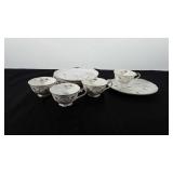 Lefton China hand painted snack set, includes