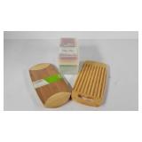 Kitchen goods, two bamboo cutting boards and