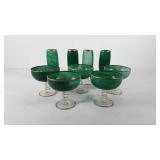 Glassware, includes four champagne flutes and