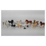 Group of porcelain horse figurines