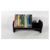 Wooden Bowdoin bookshelf with small group of