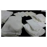 White linen group, hankies, napkins, hand towels
