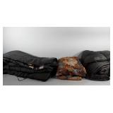 Sleeping bags, two Coleman with damage from tape,