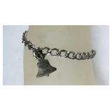 Sterling silver bracelet with telephone charm