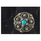 Sterling silver and turquoise ring size 8