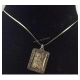 Sterling silver saint Patrick pendant necklace