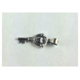 Sterling silver heart and key pendant