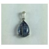Sterling silver picture triplet quartz pendant