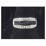 Size 6 white and black Swarovski crystal cluster