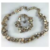 Cream seed shell bracelet 8-10on and matching