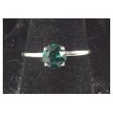 Size 8 Sterling emerald Swarovski crystal