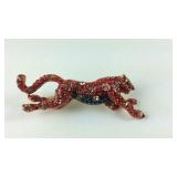 Multi color Austrian crystal goldtone jungle cat