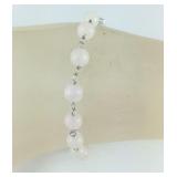 7.25in Sterling 25.2ct Galilea rose quartz bead