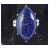 Size 7 lapis lazuli and simulated diamond