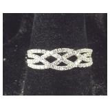 Size 8 Sterling.35ct simulated diamond ring